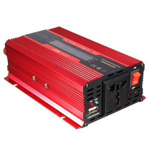 1000W Peak 12V/24V to 110V/220V Solar Power Inverter LCD Display