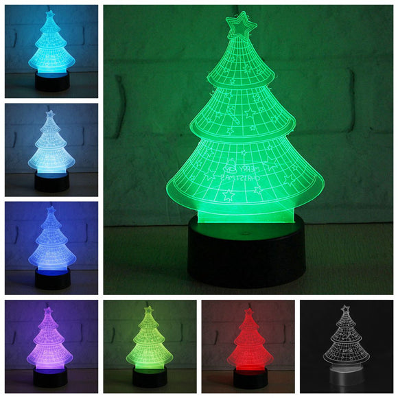 Christmas USB Powered Tree Colorful Touch Night Light Tree Decoration Toys For Kids Children Gift