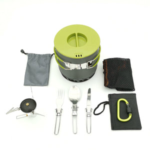 6stk/sett1.2LCamping Pot 3000W Kokestamp Utendrs Picnic BBQ Kjkkenutstyr Servise