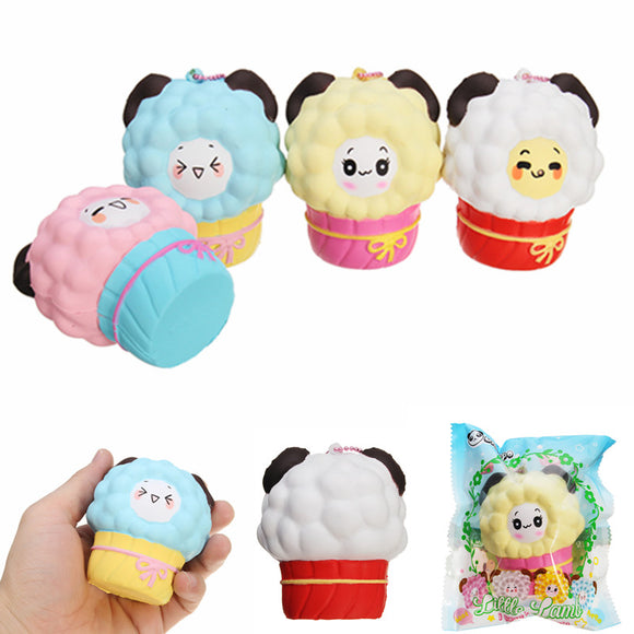 Vlampo Squishy Little Lamb Ice Cream Cupcake Slow Rising Licensed With Packaging Collection Gift Decor Toy