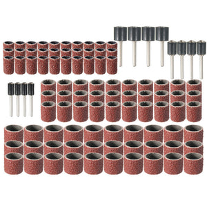 Drillpro 102pcs 80Grit Drum Sanding Kit Fit Dremel Rotary Tools with 1/2 3/8 1/4 Inch Sanding Mandrels