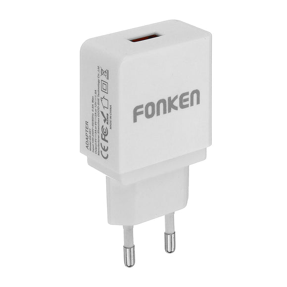 FONKEN QC3.0 2A Quick Charging USB Charger Adapter For iPhone X XS HUAWEI P30 Oneplus 7 XIAOMI MI9 S10 S10+