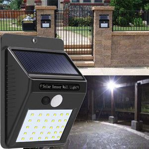 2pcs Solar Power 30 LED PIR Motion Sensor Wall Light Waterproof Outdoor Path Yard Garden Security Lamp