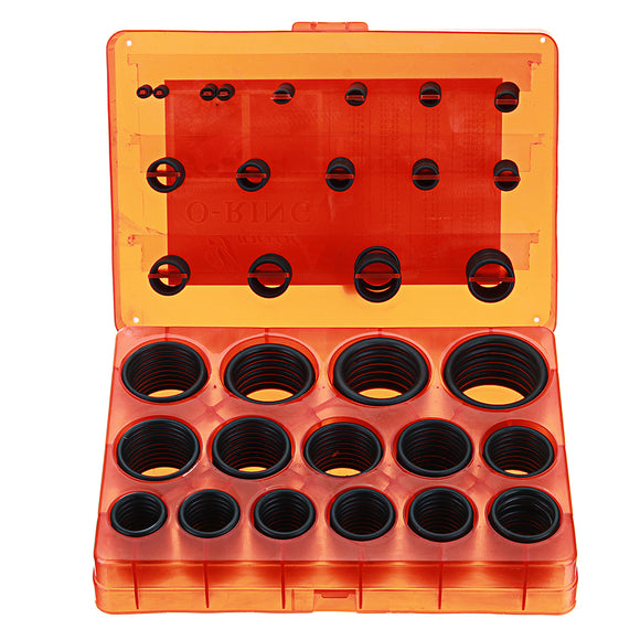 382Pcs Universal O-Ring Assortment Kit Metric Rubber O-Ring Washer Automotive Storage Case ORing Set