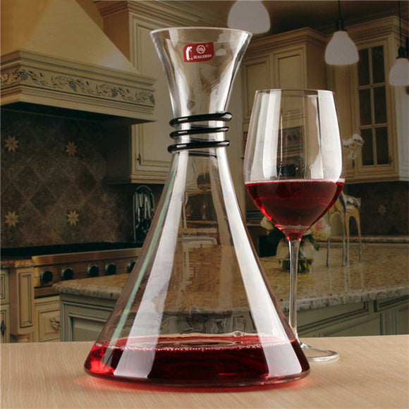 NUOLAWEIER 1800ml Lead Free Crystal Glass Red Wine Decanter Carafe Aerator Pourer