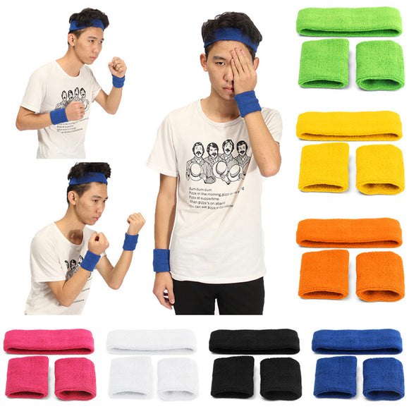 IPRee 3 Piece 1 Set Sports Bands Headbrand Wistbands Sweatbands Workout Gym Basketball