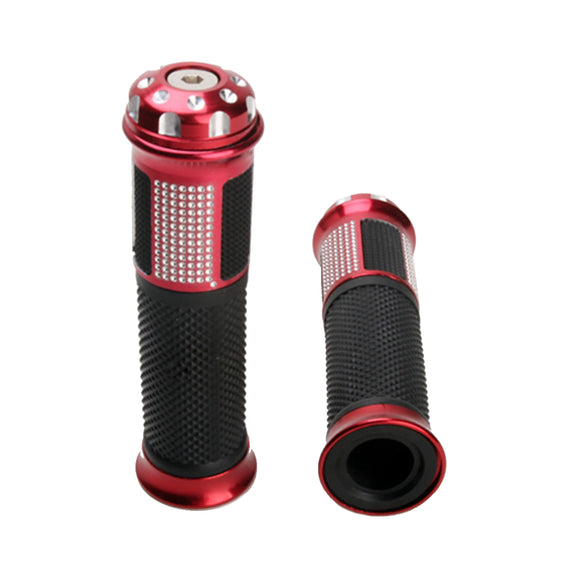 7/8inch 22mm Motorcycle Handbar Grips Aluminum Red Universal