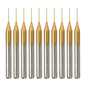 10Pcs 1/8 Inch Shank Tungsten Steel PCB Drill Bits 0.4mm Titanium Coated Carbide PCB Drill Bit Set