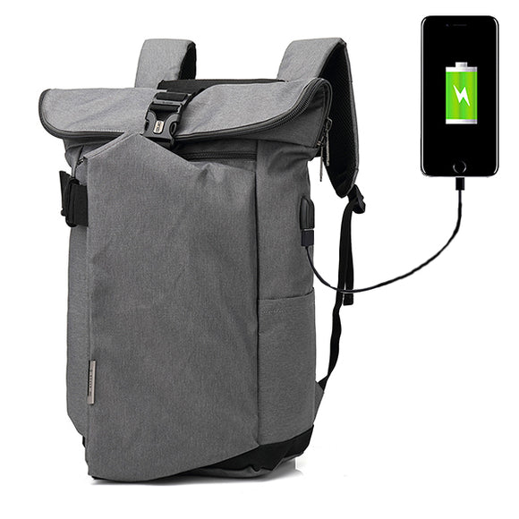 Men Outdooors Travel Bag Anti Theft Laptop Bag Trendy Weekend Backpack with USB Charging Port