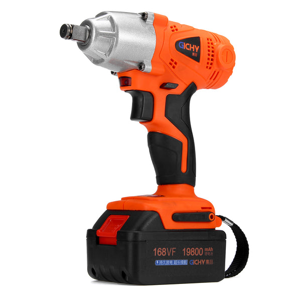 168VF Cordless Electric Impact Wrench Drill Screwdriver W/ 19800mAh Li-ion Battery 380N/m High Torque Power Tool