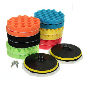 16pcs 7 Inch Sponge Polishing Foam Waxing Buffing Pads Set