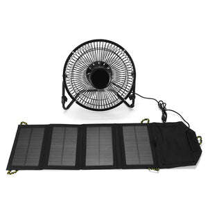 8 Inch USB Solar Sensor Cooling Fan+7W Folding Solar Panel Bag For Mobile Phone Charger Power Sets