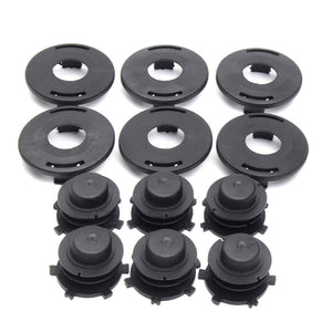 6pcs Spools+6pcs Cap Combo Lawnmower Head Cover For Stihl 25-2 FS 90 100 110 120 130 55 80 83 85