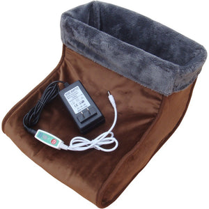 Foot Warmer Electric Massager Relaxing Heated Feet Comfort Fleece Suede Washable