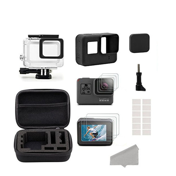 Diving Waterproof Housing Case Lens Cap Film Accessory Kit For GoPro Hero 6 5 Black Sport Camera