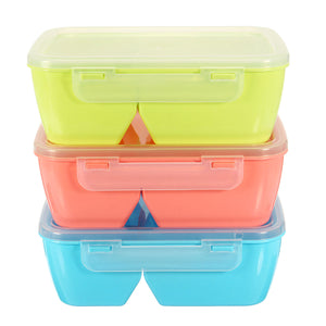 Plastic Bento Lunch Box Food Fruit Container With Spoon For Kid