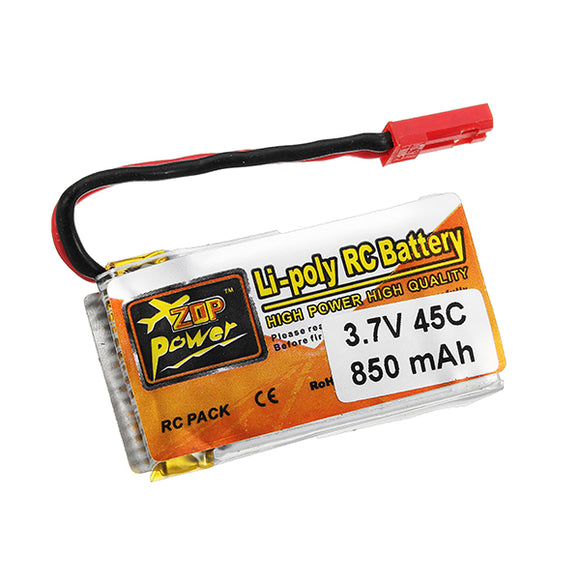 ZOP Power 3.7V 850mAh 1S 45C Lipo Battery JST Plug