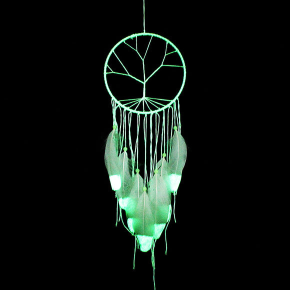 Luminous Life Tree White Fluorescent Dream Catcher Window Hanging Home Decorations