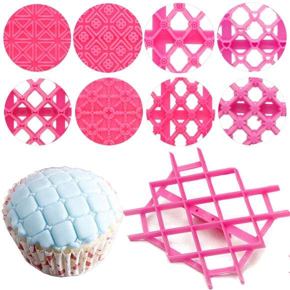 9pcs Sugarcraft Cup Cake Fondant Cake Embosser Tool Cutter Icing Decorating Mould