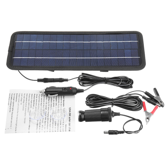 4.5W 12V Solar Panel Trickle Battery Charger System Single Crystal Silicon Waterproof  for Boat Auto