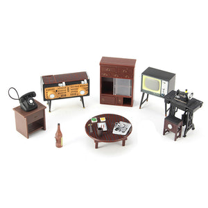 Miniature Dollhouse Furniture Set Sewing Machine Telephone For Families Role Play Toy Kit