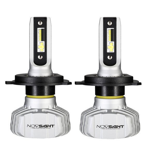 NovSight Nighteye 50W 10000LM LED Headlights Bulbs H4/H7/H11 White H Low Beam 6500K