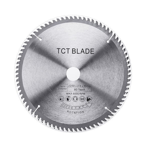 Effetool 250x2.8x30x80T TCT Hard Alloy Saw Blade Multi-functional Circular Saw Blade Wood Aluminium