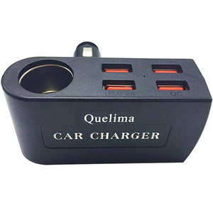 Quelima P-999 DC 12-24V Four Port And QC3.0 1 Port USB Car Charger