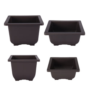 10Pcs Plastic Square Flower Pot Nursery Pots Garden Basin Bonsai Seeding Planter