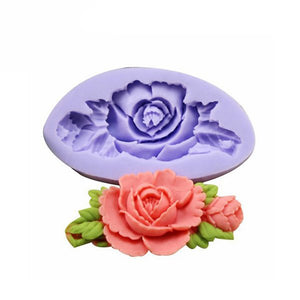 F0199 Silicone Rose Flower Cake Mould Soap Chocolate Resin Mould Baking Tool