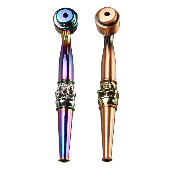 Portable Skull Shape Colorful Metal Filter Pipe Herbal T abacco Lightweight C igarette Pipe Smoking Accessories