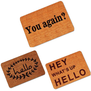 40x60cm Non Slip Rubber Floor Mat Funny Hey Hello Welcome Front Doormat Indoor Outdoor