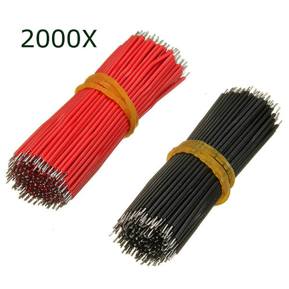 2000pcs 6cm Breadboard Jumper Cable Dupont Wire Electronic Wires Black Red Color