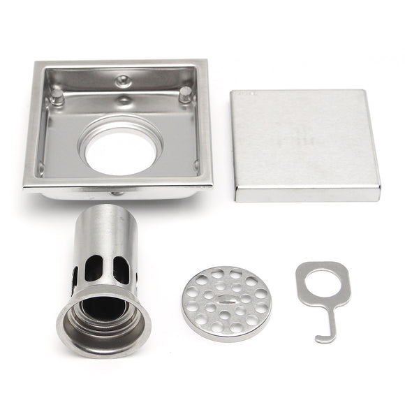 Bathroom Shower Floor Drain 304 Stainless Steel Square Shower Drain Strainer 110mmx110mm