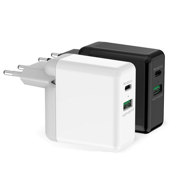 Bakeey QC08 QC3.0+PD Fast Charge Travel USB Charger EU Plug for Samsung Xiaomi Huawei