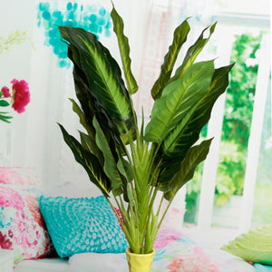 50cm Lifelike Leaves Evergreen Artificial Plant Simulation Flowers Bush Potted Flower Home Decor