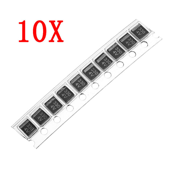 100pcs NEC NRB337M004R8 4V 330UF SMD Tantalum Capacitor B-Type Black