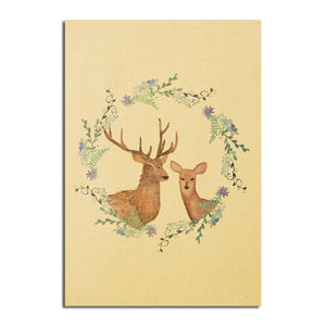 Deer Poster B Style Kraft Paper Wall Poster DIY Wall Art 21 inch X 14 inch