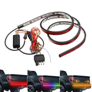 48 inch 12V 72SMD 5050 RGB LED Light Strip Red Brake Strobe Turn Lamp Flashing Magic Color