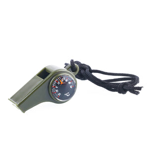 3 In 1 Whistle Compass Thermometer Camping Outdoor Emergency Survival Gear SOS