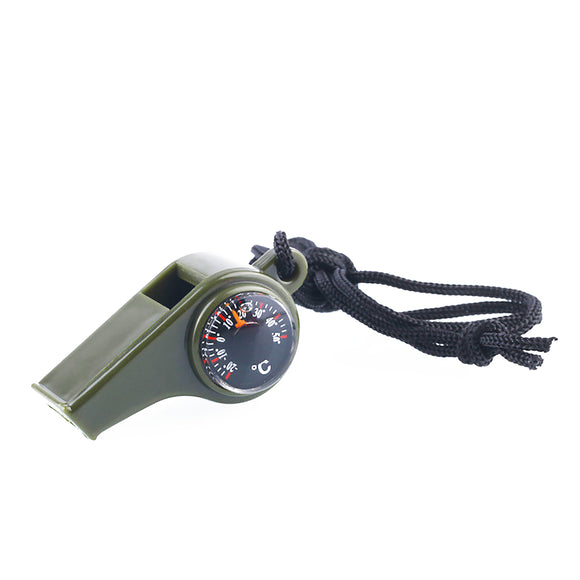 3 In 1 Whistle Compass Thermometer Camping Outdoor Emergency Survival Gear SOS