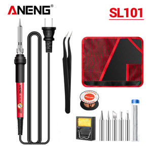 ANENG L101 60W Soldering Iron Kit 12 in 1 110V 220V Multi-level Adjustable Temperature  Soldering Tips Electric Soldering Iron