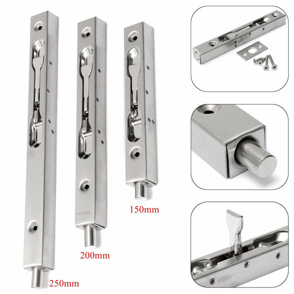 Slide Lock 304 Stainless Steel Flush Latch Bolt for Home Gate Door Security Guard