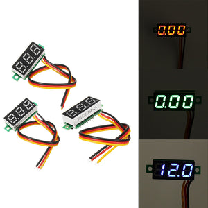 0.28 Inch Mini Digital Battery Voltage Checker Voltmeter DC 0-100V 3 Cables with Protection