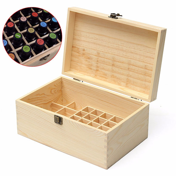 32 Grids Wooden Bottles Box Storage for Essential Oil 5-100ml