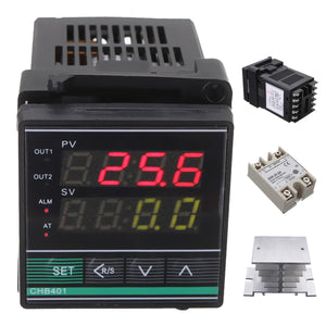 Digital PID Thermostat Temperature Controller SSR-25DA Thermocouple Heat Sink