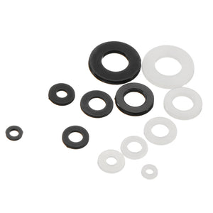 Suleve MXNW1 500pcs White Black Flat Nylon Washer Lock Washers Gasket Kit M2-M8