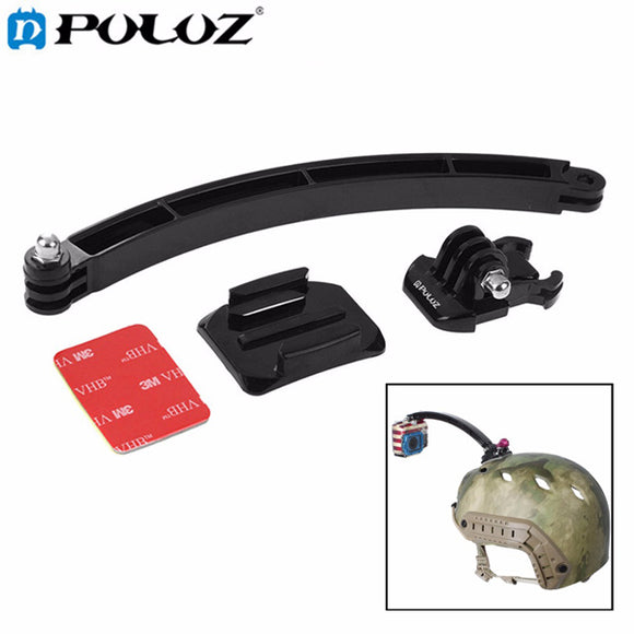 PULUZ Outdoor Motorcycle Cycling Helmet Extension Arm Mount Set for Gopro SJCAM Xiaomi Yi