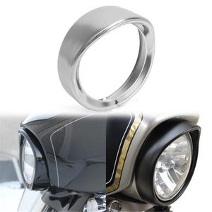 7inch Headlight Headlamp Trim Ring Protect Guard Cover Cap Chrome For Harley