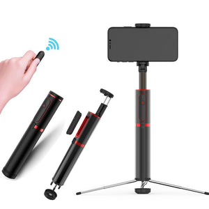 Bakeey All in One Hidden Design Aluminum Extendable Selfie Stick with Tripod Non Skid Monopod